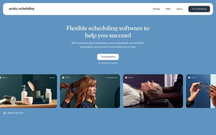 Acuity Scheduling website preview