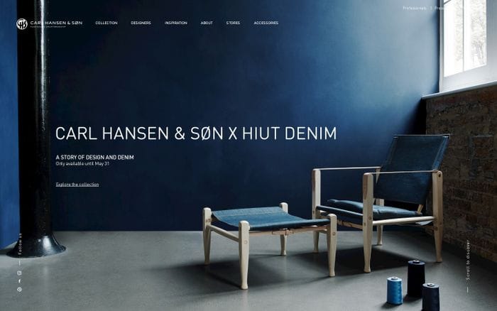 Danish design since 1908 - Carl Hansen & Søn website preview