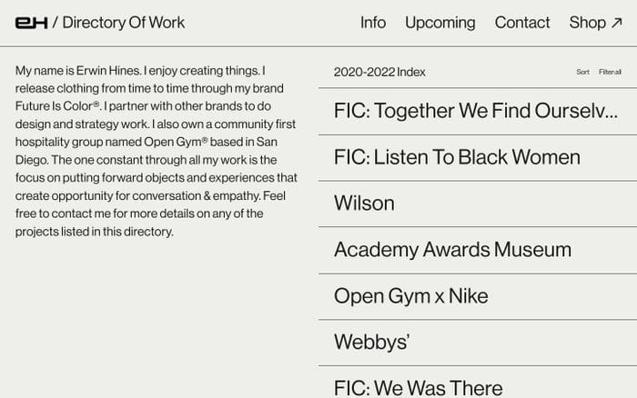 Erwin Hines website preview