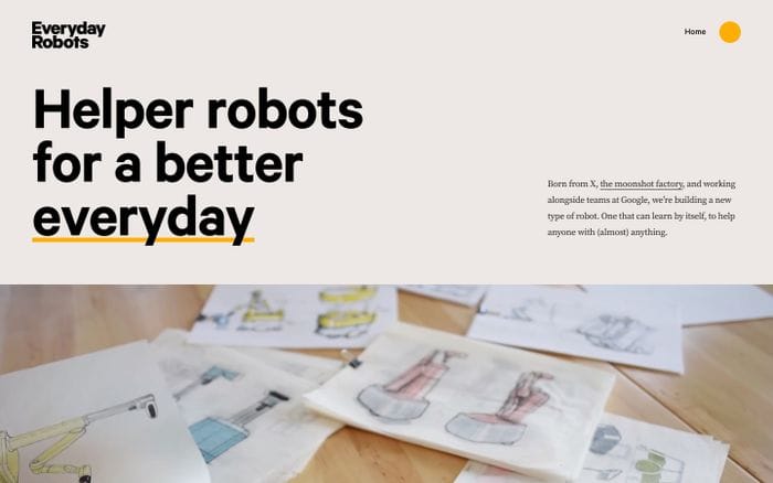 Everyday Robots website preview
