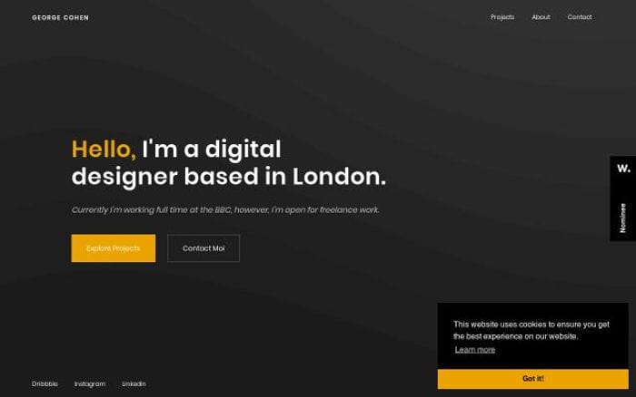 Georgecohen website preview