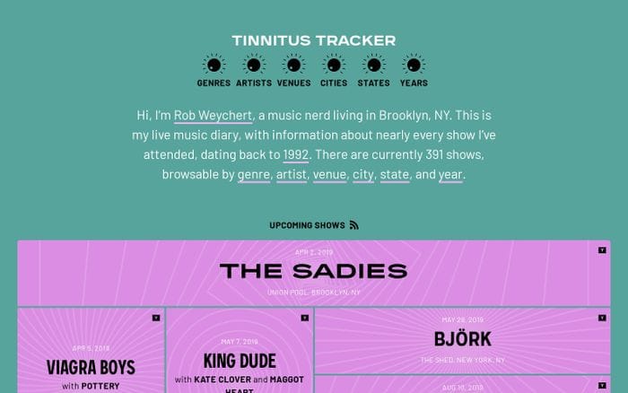 Tinnitus Tracker website preview