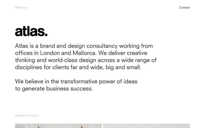 Atlas — Design consultancy website preview