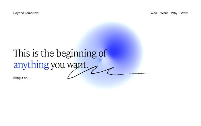 Beyond tomorrow website preview