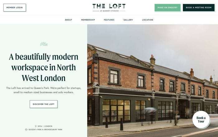 Co-working & Flexible Office Space Queen's Park | The Loft website preview
