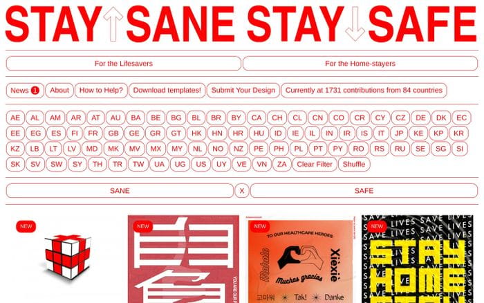 Stay sane / stay safe website preview