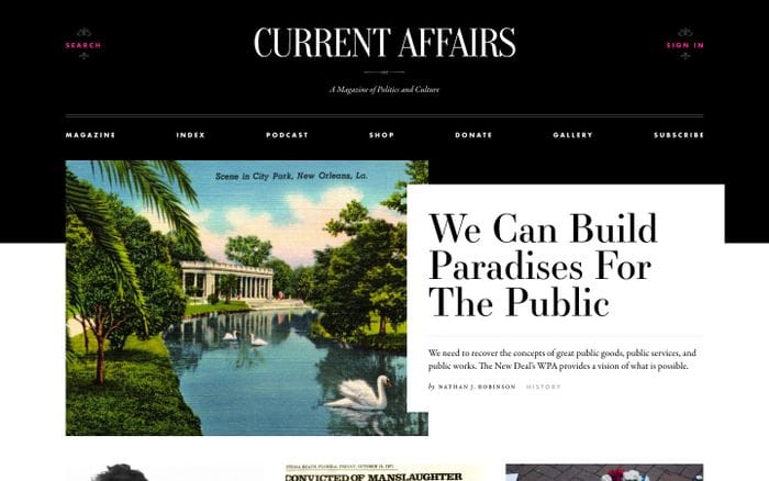 Current affairs website preview
