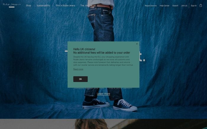 Nudie Jeans website preview