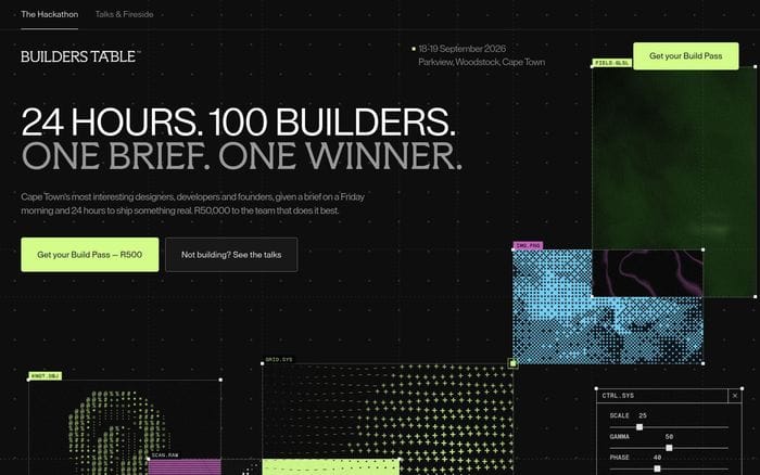Builders table website preview