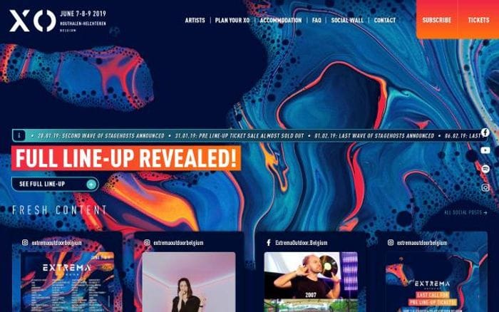 Extrema website preview