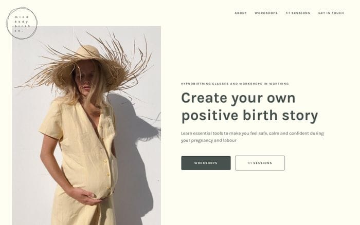 Worthing Hypnobirthing | mind body birth co website preview
