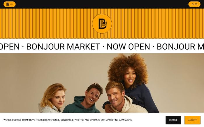 Bonjour Market website preview