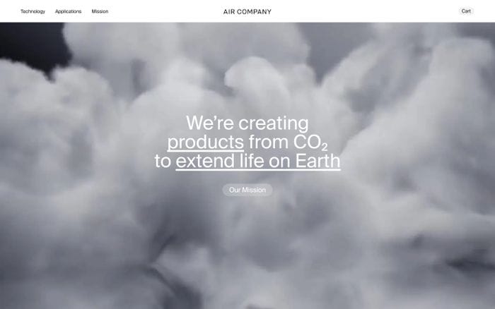 Air company website preview