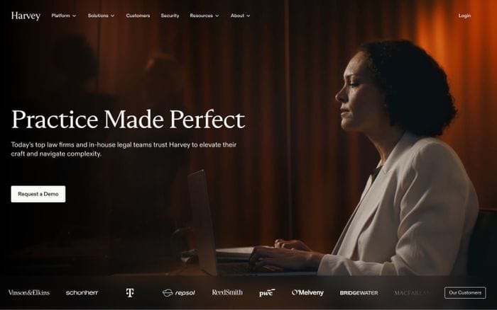 Harvey website preview