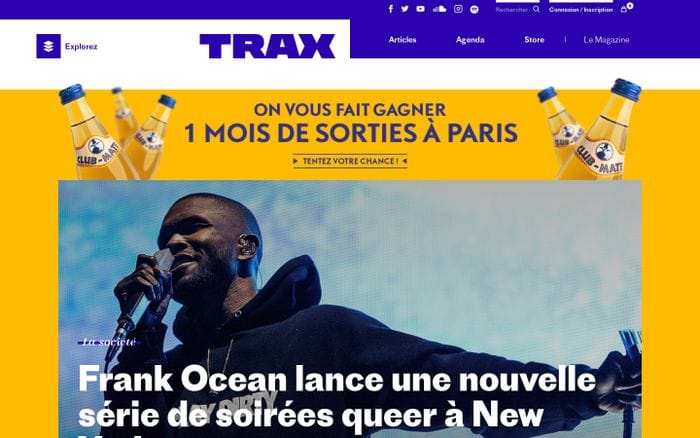 Trax Magazine website preview