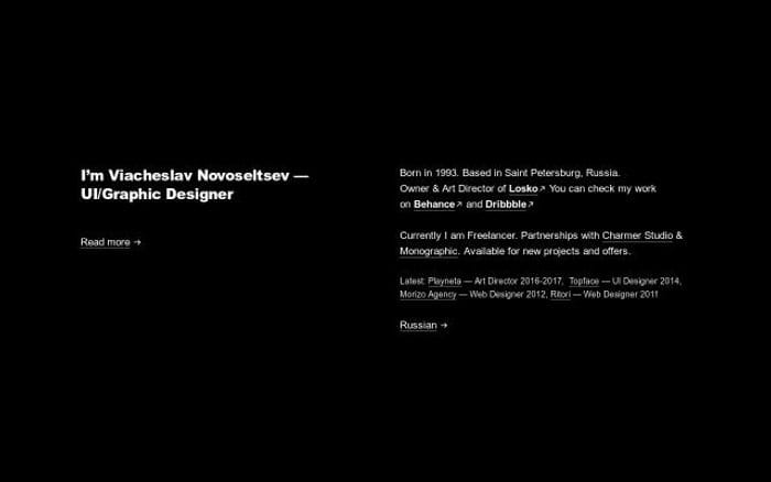 Viacheslavnovoseltsev website preview