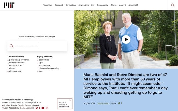 MIT - Massachusetts Institute of Technology website preview