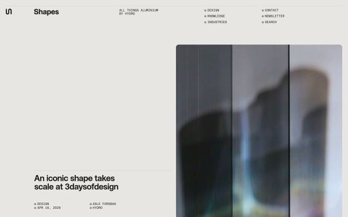 Shapes by Hydro website preview