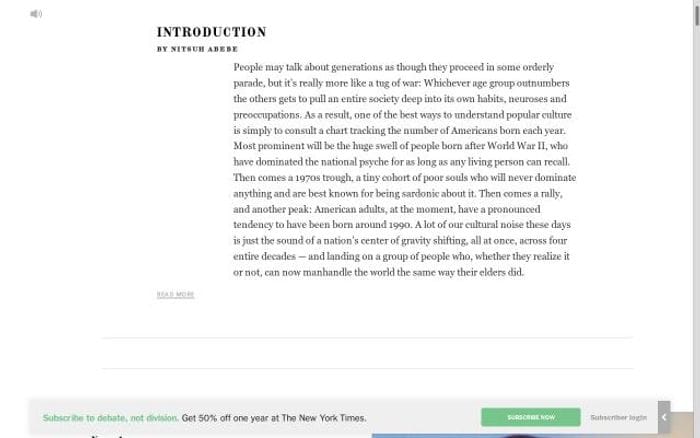 Nytimes website preview