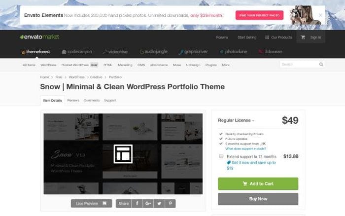 Themeforest website preview