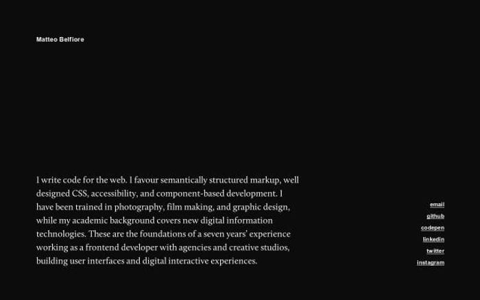Matteobelfio website preview