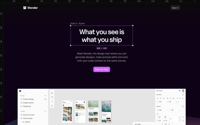 Wonder website preview