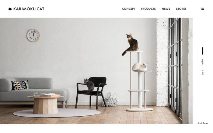 KARIMOKU CAT - カリモクの猫用木製家具 website preview