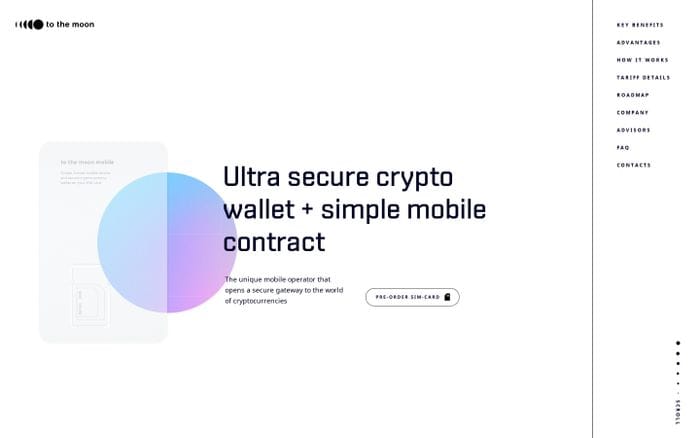 To The Moon Mobile website preview