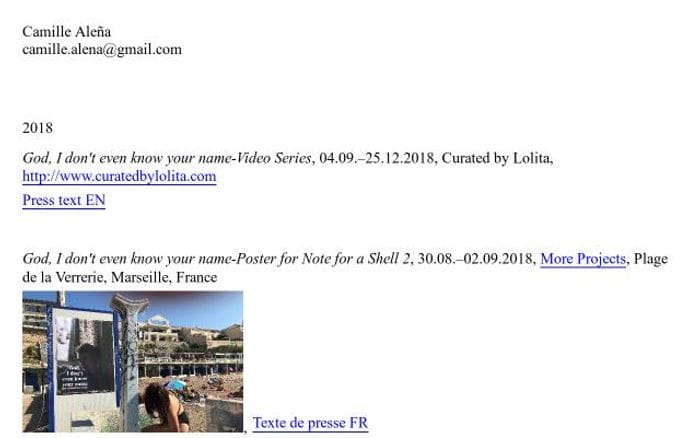 Camillealena website preview