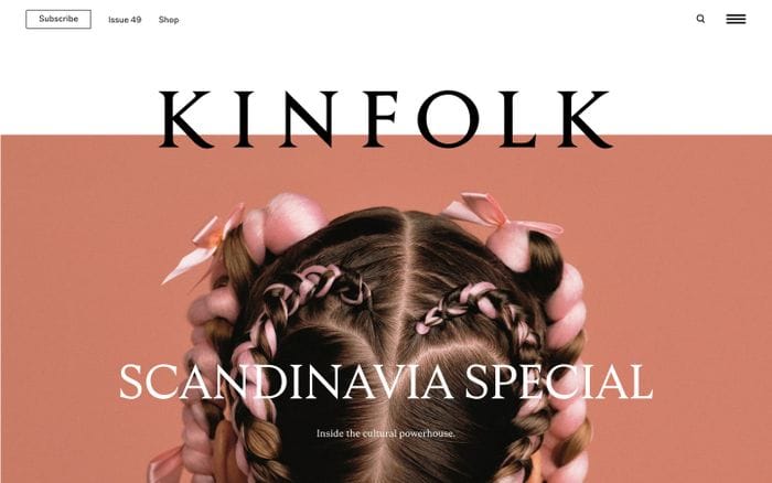 Kinfolk website preview