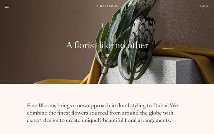 Fineblooms website preview
