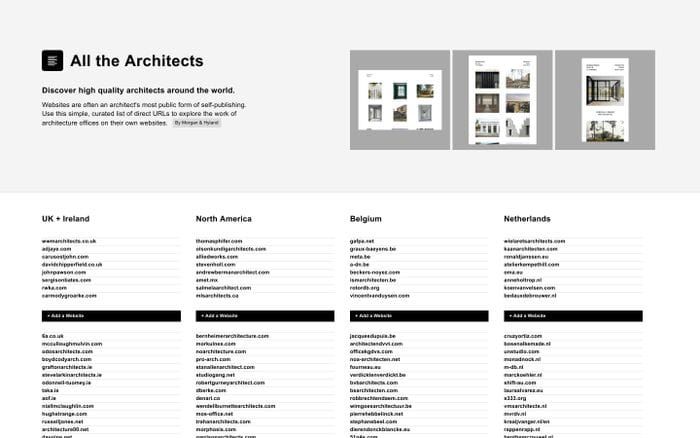 All the Architects website preview