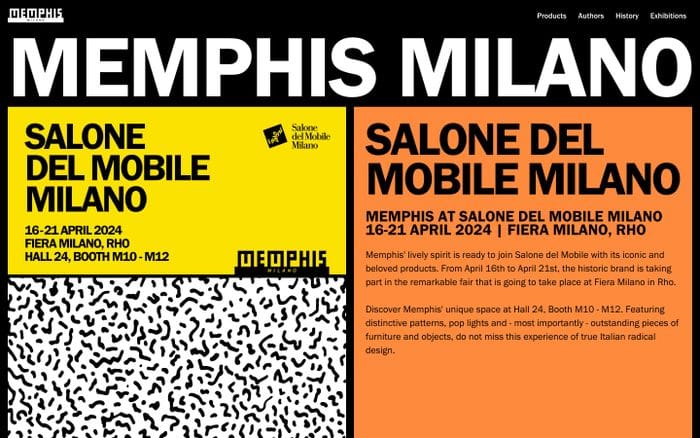 Memphis Milano website preview