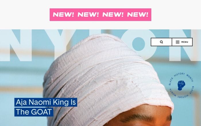 NYLON • Fashion, Beauty, Music, Celebrities, Culture, News, and More website preview