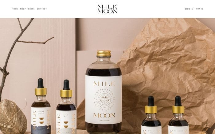 Milk Moon website preview