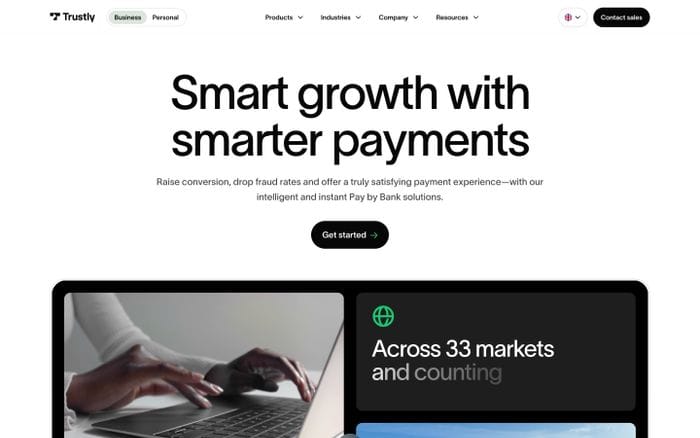 Trustly website preview