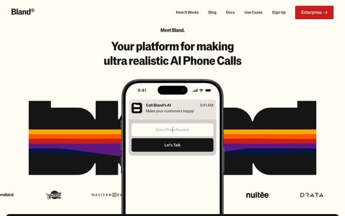Bland website preview