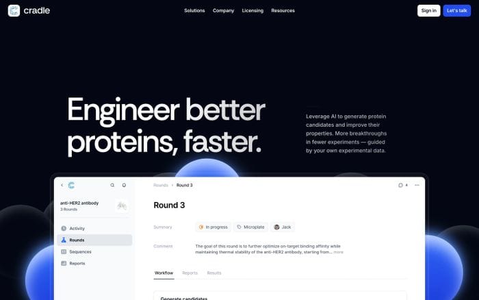 Cradle website preview