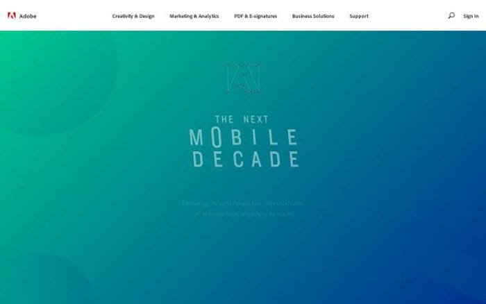 Adobe website preview