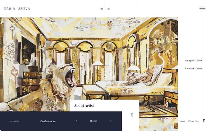 Daria Usova COLLAGES – Pieces Art website preview