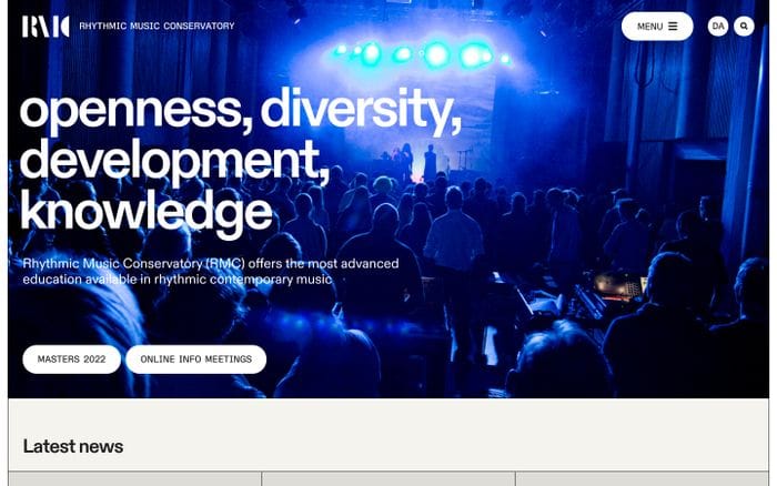 Rhythmic music conservatory website preview