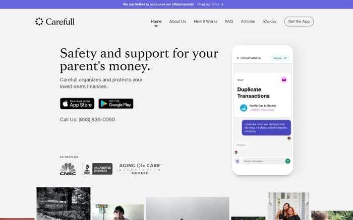 Carefull website preview