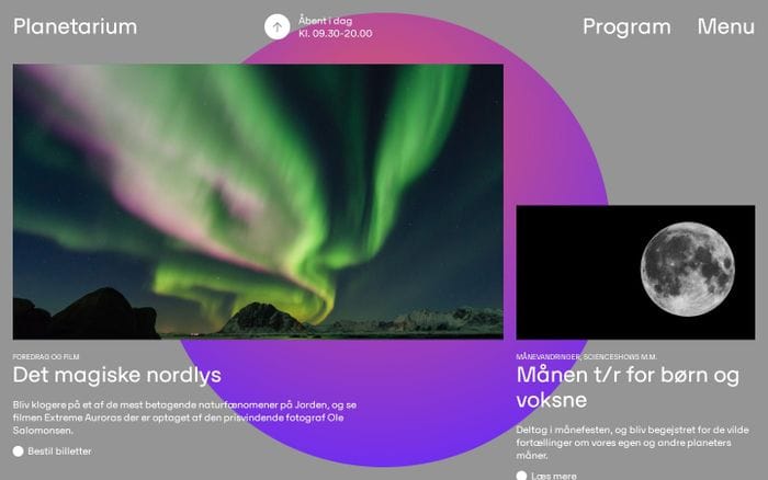 Planetarium - Forside website preview
