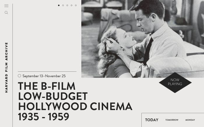Harvard Film Archive website preview