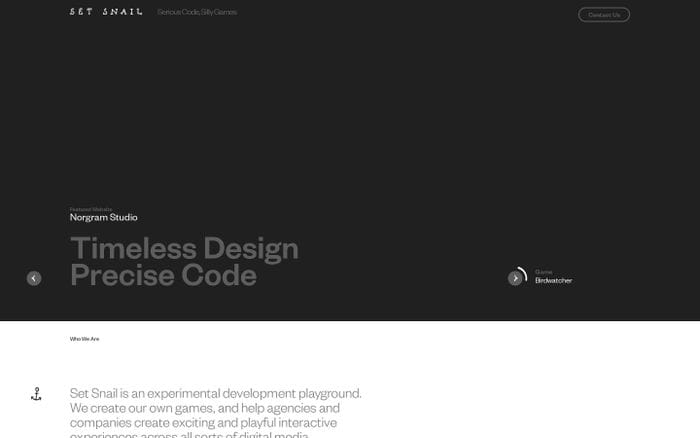 Set Snail website preview