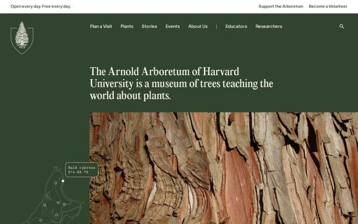 Arnold Arboretum website preview