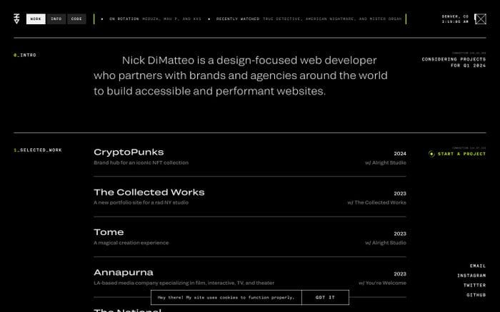 Nick DiMatteo website preview