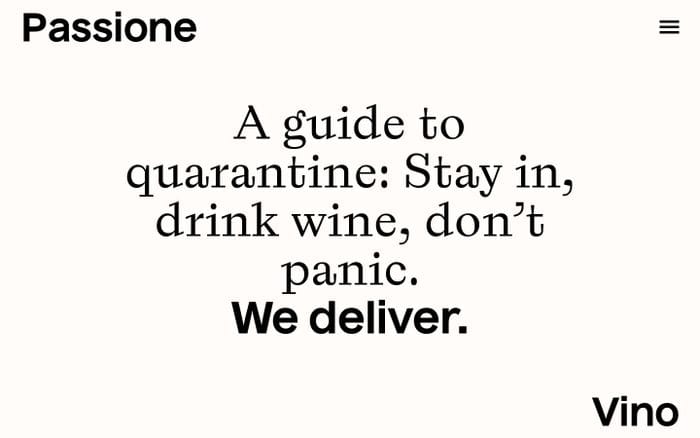 Passione Vino website preview