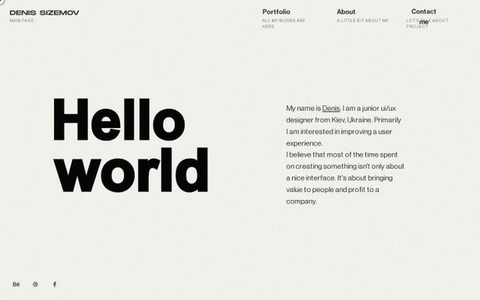 Denis Sizemov website preview