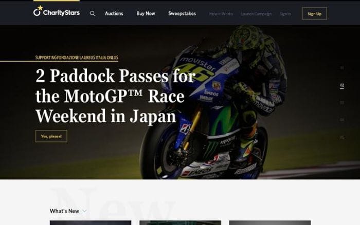 Charitystars website preview